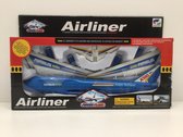 Vliegtuig - Airbus - 43 x 26 cm - Kunststof - A380 - Blauw-Wit