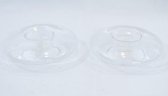 Waxinelichtjeshouder, 2 stuks: helder glas: 3 x Ø 12 cm