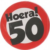 Onderzetters verkeersbord 50 jaar 6 st 10 cm rond
