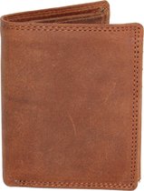 Nuba Leather - Buffel leren portemonnee - Anti Skim - Heren Billfold - Bruin / Cognac