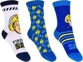 Brandweerman Sam - Sokken - Blauw - 3 paar - Maat 31-34