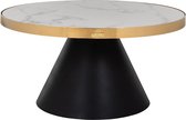 Salontafel zwart/goud marmer metaal 80 cm (r-000SP37454)