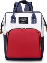 LTS / Living Traveling Share / Luierrugzak / Luiertas / Wit Rood Blauw / Family Bag / Daddy Bag / Mommy her Bag / Babyshower / Cadeau / Baby
