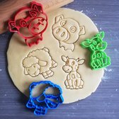 Koekjesvorm | 3-delige set | Boerderij Dieren | Koe - Varken - Schaap | Cookie cutter | Uitsteekvorm | Bakvorm | 8cm