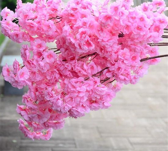 Japanse Roze Bloesem tak 84 cm -  kunstbloemen – 5 takken – Roze kleur