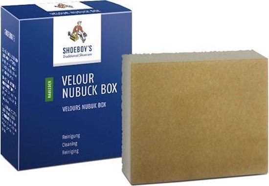 Shoeboy's Velour nubuck box - 2-delig reinigingsrubbber met schuimrubber en crêpezijde