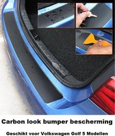 Carbon Look Bescherm Folie Achterbumper Bumper VW Golf 5 Kofferbak Instap Tsi Gti Fsi Dsg R20 R Line