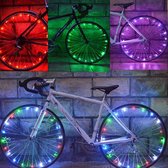 Fietsverlichting - Set Van 2 -kleurrijk- Fiets Licht-Lichtsnoer Fietswiel- Fiets Wiel Licht- 20 Leds-Geschikt voor 2 fietswiel
