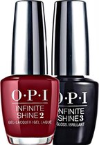 OPI Infinite Shine Nail Lacquer nagellak  "Malaga Wine #ISLL87 + Opi Infinite Shine top coat