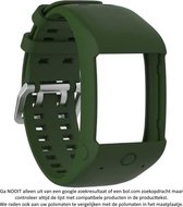 Donker Groen siliconen bandje voor de Polar M600 – Maat: zie maatfoto - horlogeband - polsband - strap - siliconen - rubber - dark green
