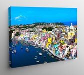 Canvas Cities of Colors Aquarel Napels - 80x60cm