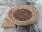 ZoeZo Design - Houten schaal - Indonesië - robuust hout - decoratieve schaal - houten plateau - houtsnijwerk - 45 x 30 x 5 cm, iedere schaal is uniek - robuust - sober -stoer