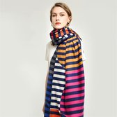 Josi Louis - Zachte cosy warme viscose katoen sjaal pashmina omslagdoek stola met een kleurrijke grafische print - Blauw