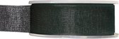 1x Hobby/decoratie zwarte organza sierlinten 2,5 cm/25 mm x 20 meter - Cadeaulint organzalint/ribbon - Striklint linten zwart