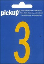 Pickup plakcijfer reflecterend geel - 70 mm 3