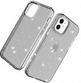 Glitter softcase iPhone 12 / iPhone 12 Pro - grijs