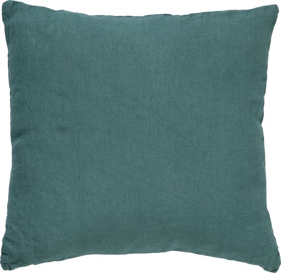 Dutch Decor LINN - Sierkussen 45x45 cm - 100% linnen - effen kleur - Sagebrush Green - groen - Inclusief binnenkussen