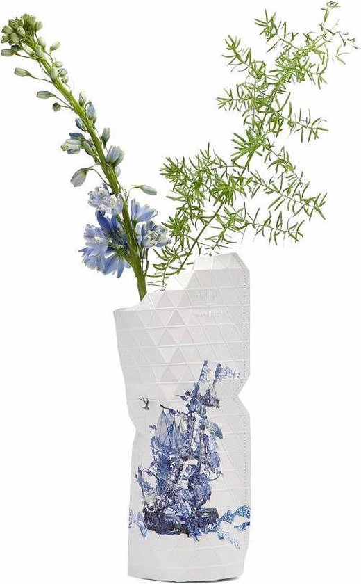 Tiny Miracles Duurzame Design Vaas Paper Vase Cover Delft Blue