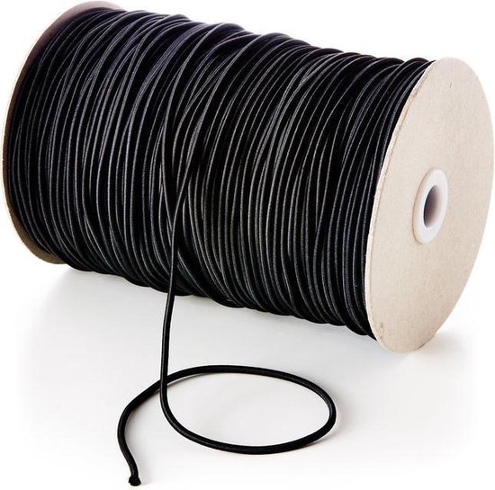 Allesvoordeliger elastiek 5 meter - diameter 3 mm - tentstok elastiek -  zwart | bol.com