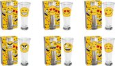 Set bierglazen emoticons (6 stuks)