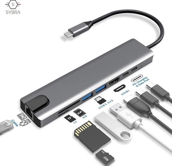 Bol Com 8 In 1 Usb C Sybra Dock Geschikt Voor Apple Macbook Pro Air Imac Mac Mini