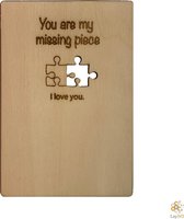 Lay3rD Lasercut - Houten wenskaart - You are my missing piece - Berk 3mm