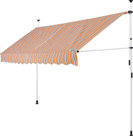 Detex Klemluifel Zonnewering - Verstelbaar 400x180 cm - Oranje Zwart