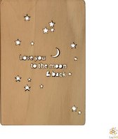 Lay3rD Lasercut - Houten wenskaart - To the moon and back - Berk 3mm