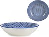 Borden blauw diamanten | Effen | Diepe | Schaal | Dessert | 4-delige set