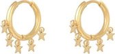 Oorbellen | gouden oorbellen | oorringen met sterretjes | oorbel setje | Bali Hoops | stainless steel oorbellen