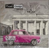 Paper Design - Servetten - Brandenburger Tor - Roze Auto - 33x33