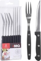 Barbecue Bestekset - Steakmessen - Vorken - RVS - 8 delig