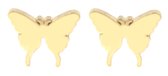 Dielay - Oorbellen Vlinder - RVS Oorstekers - 10 mm - Goudkleurig