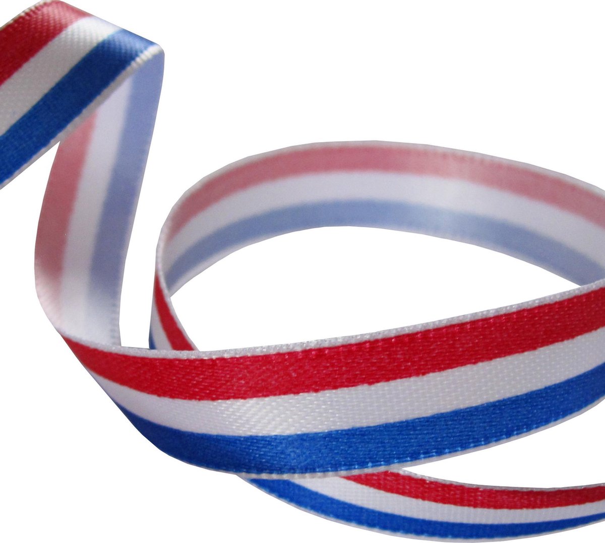 Medaille Lint | Satijn Lint 10mm (1,0cm) | Satijnlint Rood Wit Blauw | Nederlandse Vlag | Koningsdag | Luxe Kwaliteit | Eenzijdig Bedrukt | Rol van 22,85 Meter - Merkloos