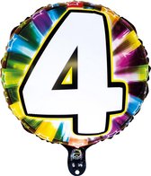 Boland - Illooms LED-folieballon '4' 4 - Multi - LED Ballon
