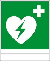 Beschrijfbare AED sticker, 150 x 180 mm, E010