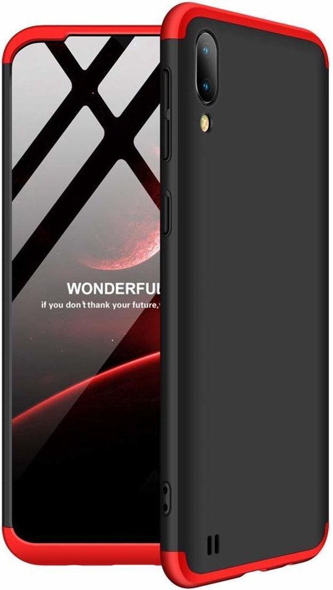 360 full body case Geschikt voor Samsung Galaxy M10 - zwart / rood