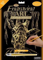 Engraving Art - Graveer kunst Kraskaarten - Kraskaart Goud – Giraffe 25.5CM X 20.5CM