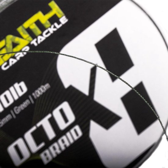 Faith OctoX8 Braided Line - Green - Gevlochten Lijn - 40lb - 0.25mm - 1000m - Groen van Faith — afbeelding 3
