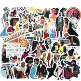 Alexander Hamilton Musical stickers - mix 50 stuks - voor laptop, gitaar, agenda, muur etc.