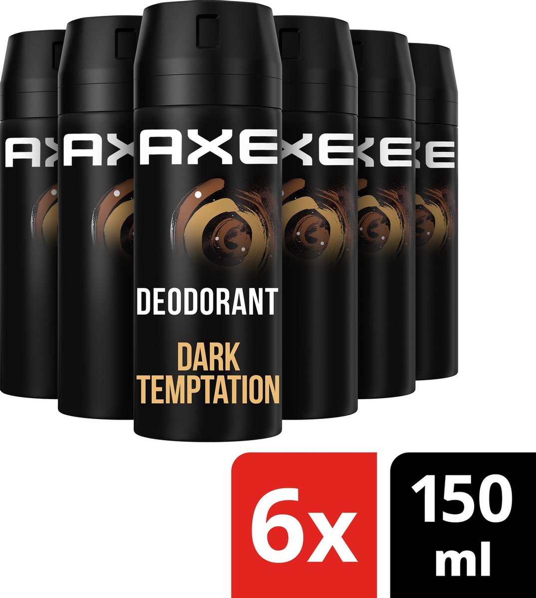 Axe Dark Temptation Bodyspray Deodorant - 6 x 150ml - Voordeelverpakking