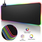 DrPhone QWR Muismat – 300x800x4mm - Muismat – RGB LED Verlichting – Gaming – Anti-Slip - Waterproof - Mousepad – Extra groot