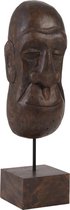 Ornament op voet 15x14x47,5 cm MASK hout bruin