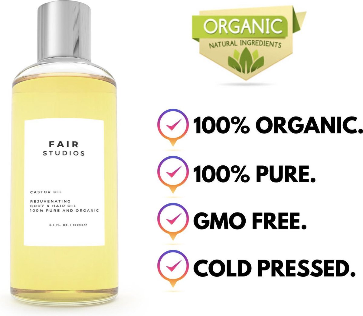 Bol Com Fair Studios Indische Castor Olie 100 Biologisch 100ml