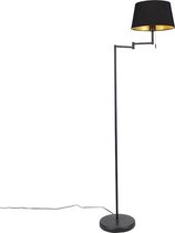 QAZQA ladas - Klassieke Vloerlamp | Staande Lamp met kap - 1 lichts - H 1540 mm - Zwart - Woonkamer | Slaapkamer | Keuken