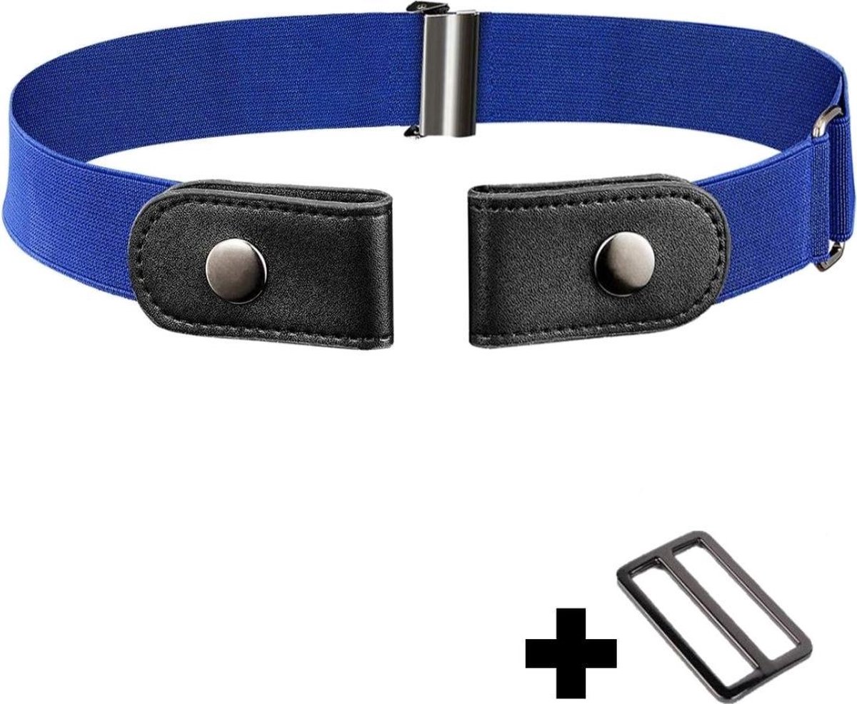 Fako Fashion - Riem Zonder Gesp - Gespvrije Riem - Elastische riem - Rekbare Riem - Broekriem Zonder Gesp - Stretch Riem - Zwangerschapsriem - Blauw