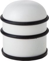 Witte Deurstopper - Deurstop - Deurwig - Deurbuffer - Rond metaal rubber - d7xh7.5cm