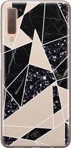 Samsung A7 2018 hoesje siliconen - Abstract painted | Samsung Galaxy A7 2018 case | zwart | TPU backcover transparant