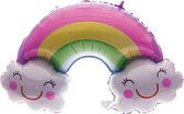 Folieballon regenboog met wolkjes | babyshower | Geboorte | lucht en Helium | 90cm | Feest | party | versiering | ballon