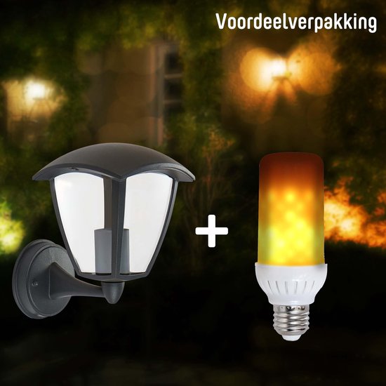 Applique LED avec éclairage à la flamme - Lampe d'extérieur design torche  classique -... | bol.com